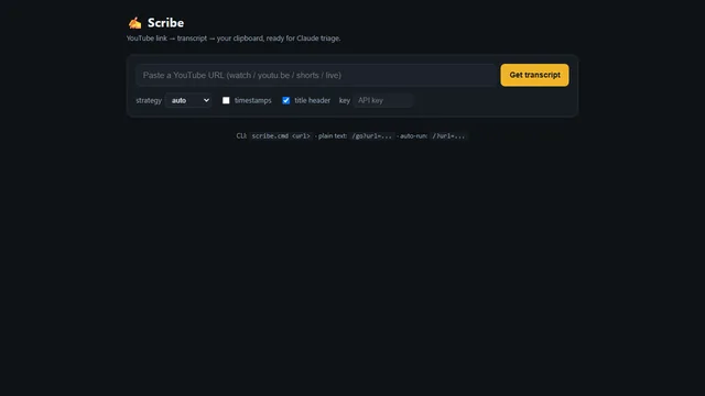 The Scribe transcript tool